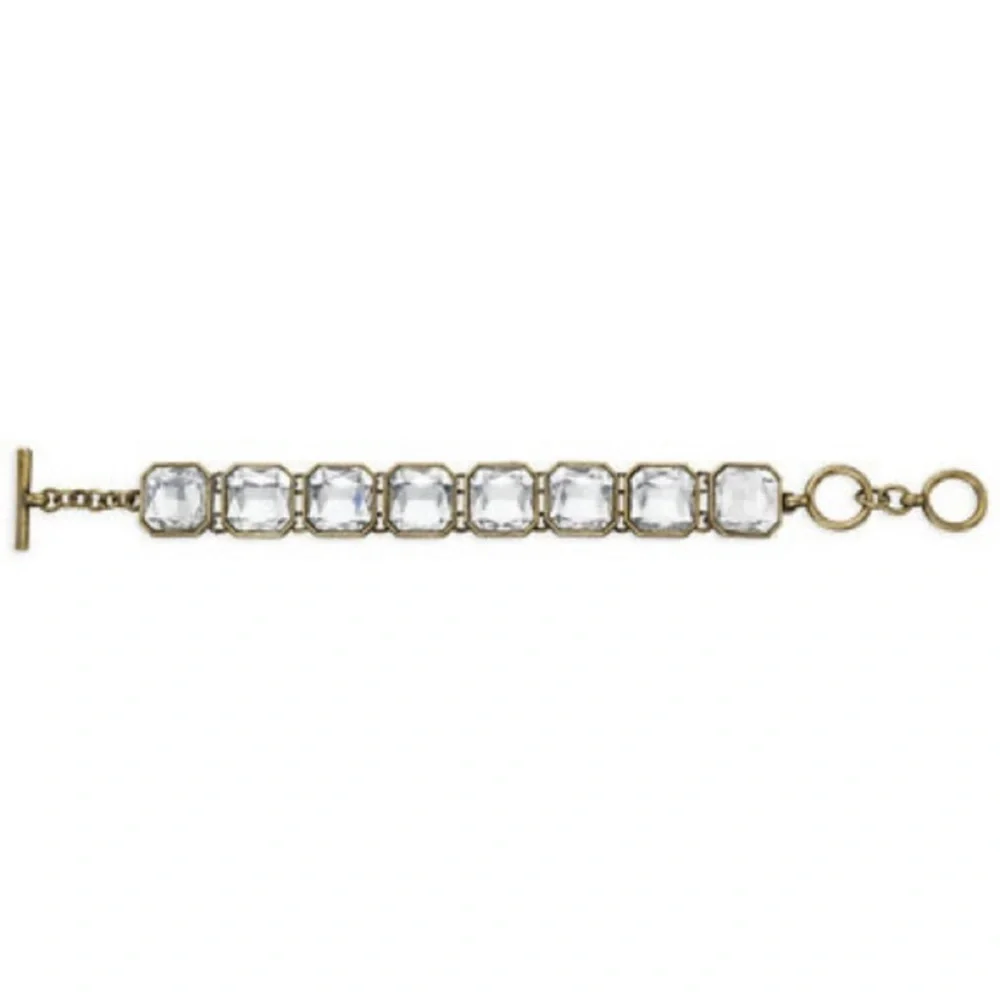 NEW Retro Glam Square-Cut Clear Crystal Bracelet Chloe + Isabel - Picture 4 of 11